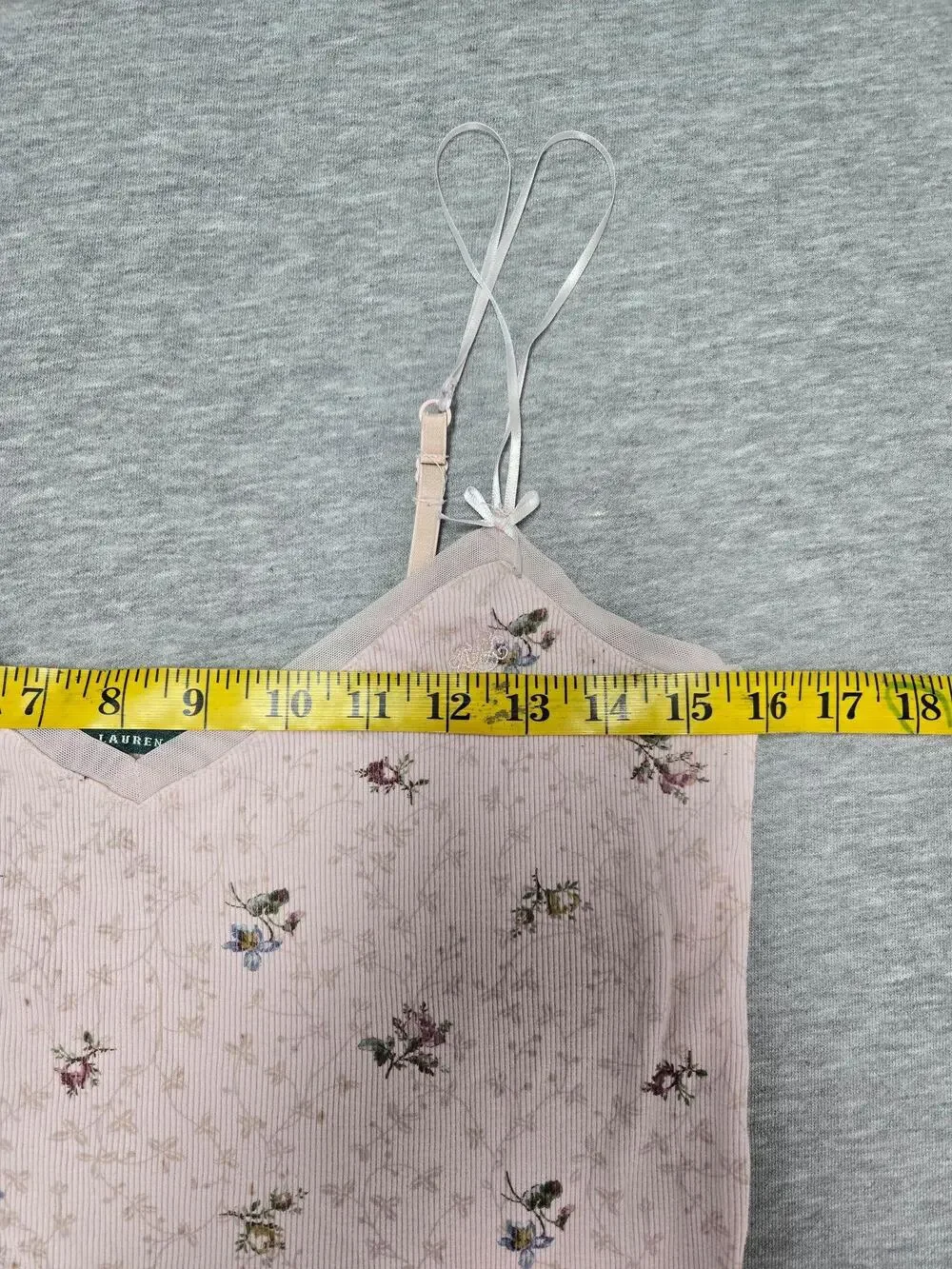 Lauren Ralph Lauren Slip Womens Small Floral Cotton Adjustable Straps Night Gown
